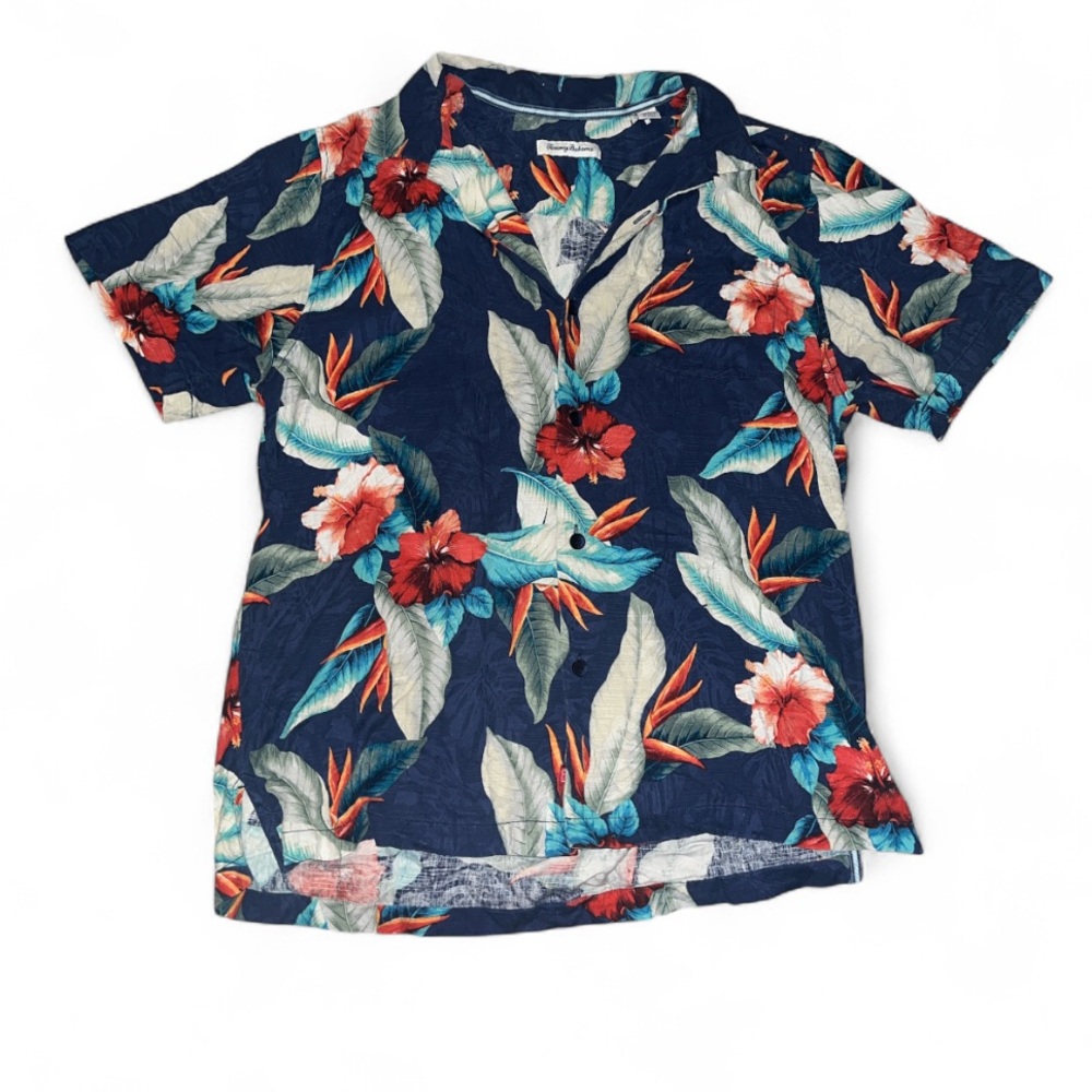 Tropical Floral Tommy Bahama Mens Hawaiian Shirt